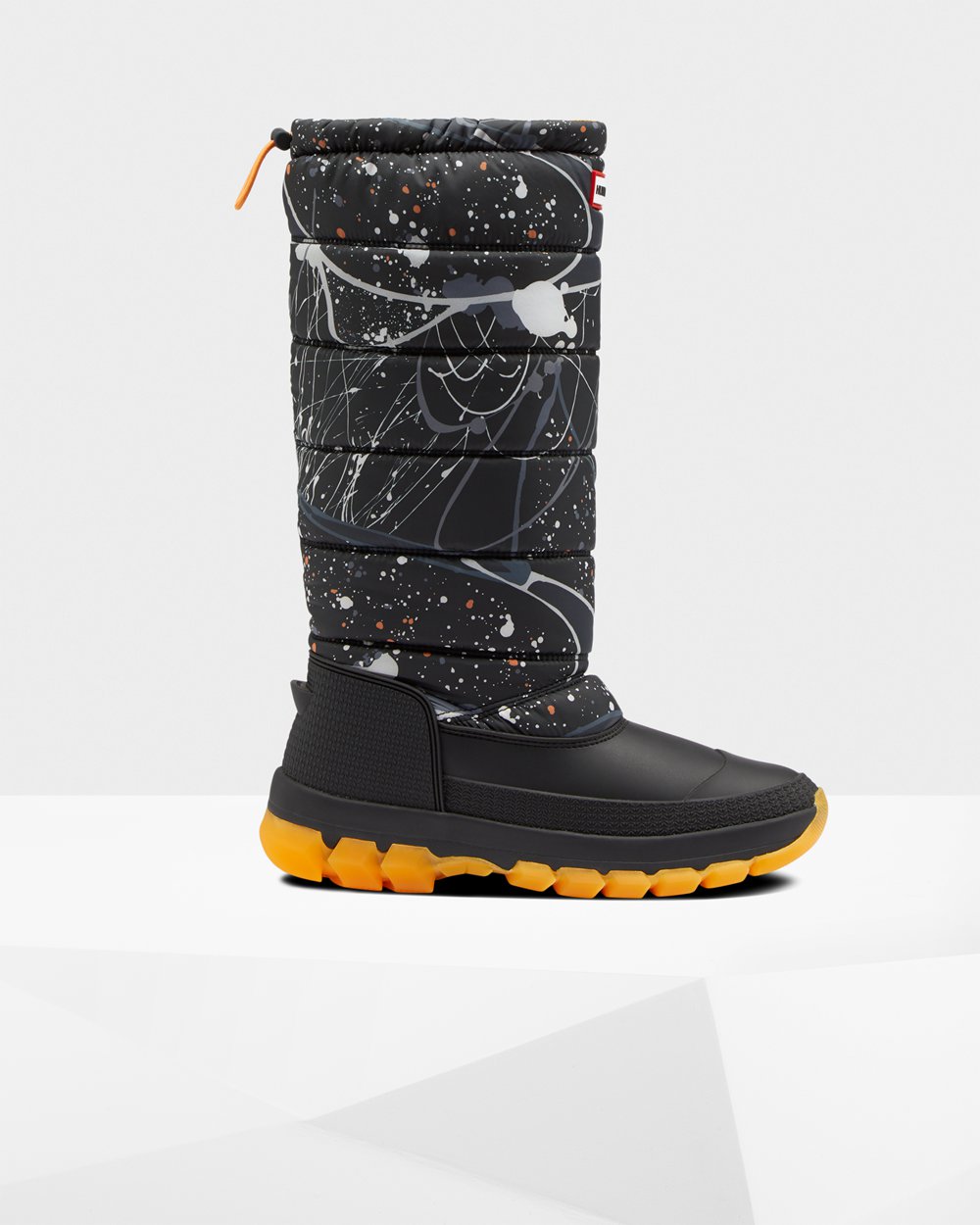 Botas de Nieve Hunter Mujer - Original Printed Insulated Tall - Grises Negros - FIHXSGQ-08